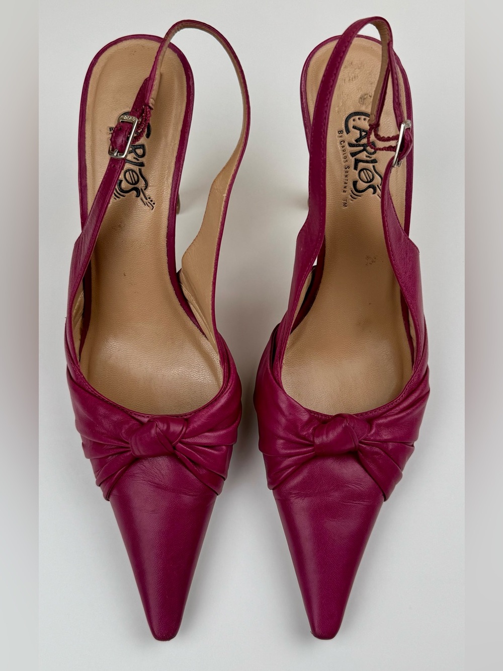 Carlos Santana hot pink leather sling back pumps. Size 7. Fair to good condition - Picture 10 of 10